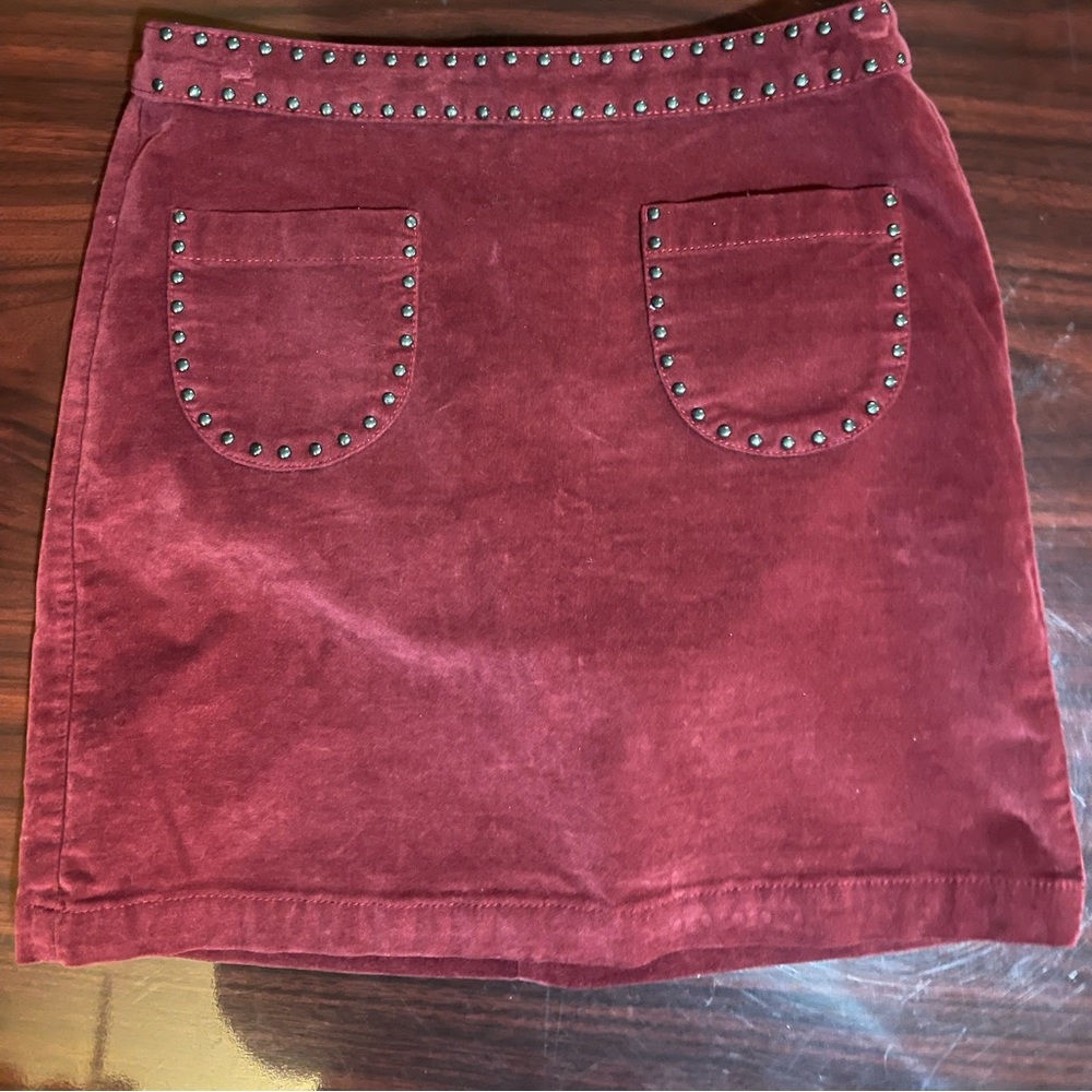 Mossino burgundy mini skirt